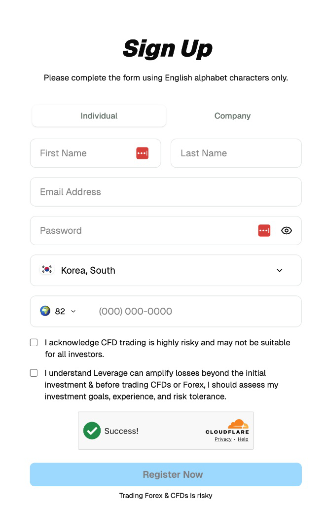 Tela de referência do passo 01: Abra o link oficial de cadastro
